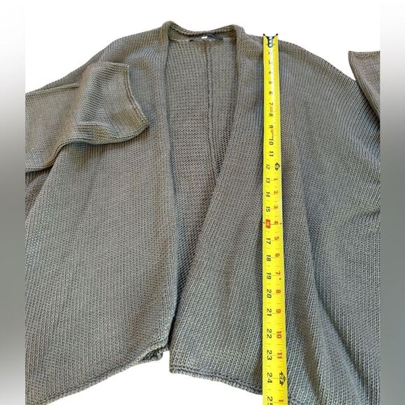 Peruvian Connection Pima Cotton Cardigan Sweater Olive Green Gray Woman Large XL - Picture 7 of 9